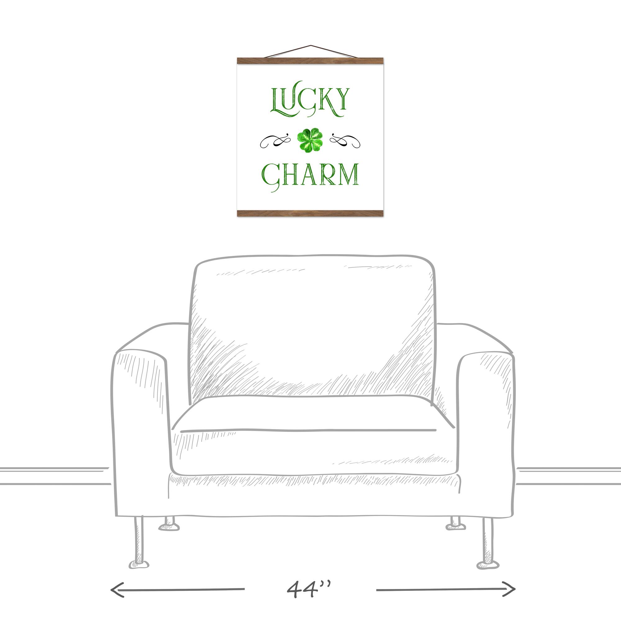 Lucky Charm 16" x 16" Teak Hanging Canvas